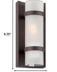 Bronze and White Glass Wall Sconce