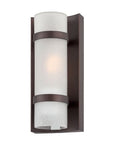 Bronze and White Glass Wall Sconce