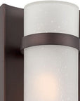 Bronze and White Glass Wall Sconce