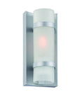 Brushed Silver and White Glass Wall Sconce