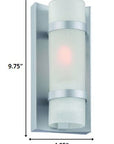 Brushed Silver and White Glass Wall Sconce