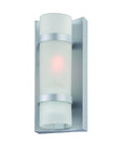 Brushed Silver and White Glass Wall Sconce