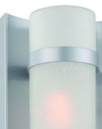 Brushed Silver and White Glass Wall Sconce
