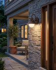 Dark Brown And White Frosted Dimmable Outdoor Hanging Light With Dark Brown And White Shades