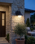 Black And White Frosted Dimmable Outdoor Hanging Light With Black And White Shades