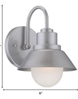 Silver And White Frosted Dimmable Outdoor Hanging Light With Silver And White Shades