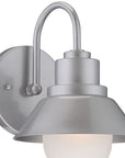 Silver And White Frosted Dimmable Outdoor Hanging Light With Silver And White Shades