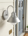 Silver And White Frosted Dimmable Outdoor Hanging Light With Silver And White Shades