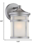 Brushed Silver Hanging Lantern Shape Wall Light