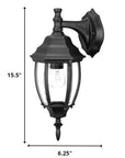 Matte Black Hanging Globe Lantern Wall Light