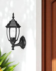 Matte Black Globe Lantern Wall Light