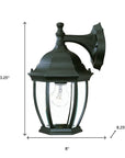 Matte Black Wide Hanging Lantern Wall Light