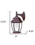 Dark Brown Wide Hanging Lantern Wall Light