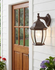 Dark Brown Wide Hanging Lantern Wall Light