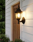 Matte Black Clear Glass Swing Arm Wall Light