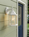 White Clear Glass Swing Arm Wall Light