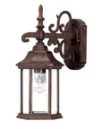 Petite Brown Domed Hanging Glass Lantern Wall Light