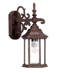 Petite Brown Domed Hanging Glass Lantern Wall Light