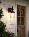 Petite Brown Domed Hanging Glass Lantern Wall Light