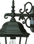 Matte Black Domed Glass Hanging Lantern Wall Light