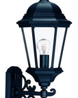 Matte Black Domed Glass Lantern Wall Light