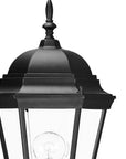 Black And Clear Beveled Dimmable Outdoor Hanging Light With Black And Clear Shades