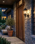 Black And Clear Beveled Dimmable Outdoor Hanging Light With Black And Clear Shades
