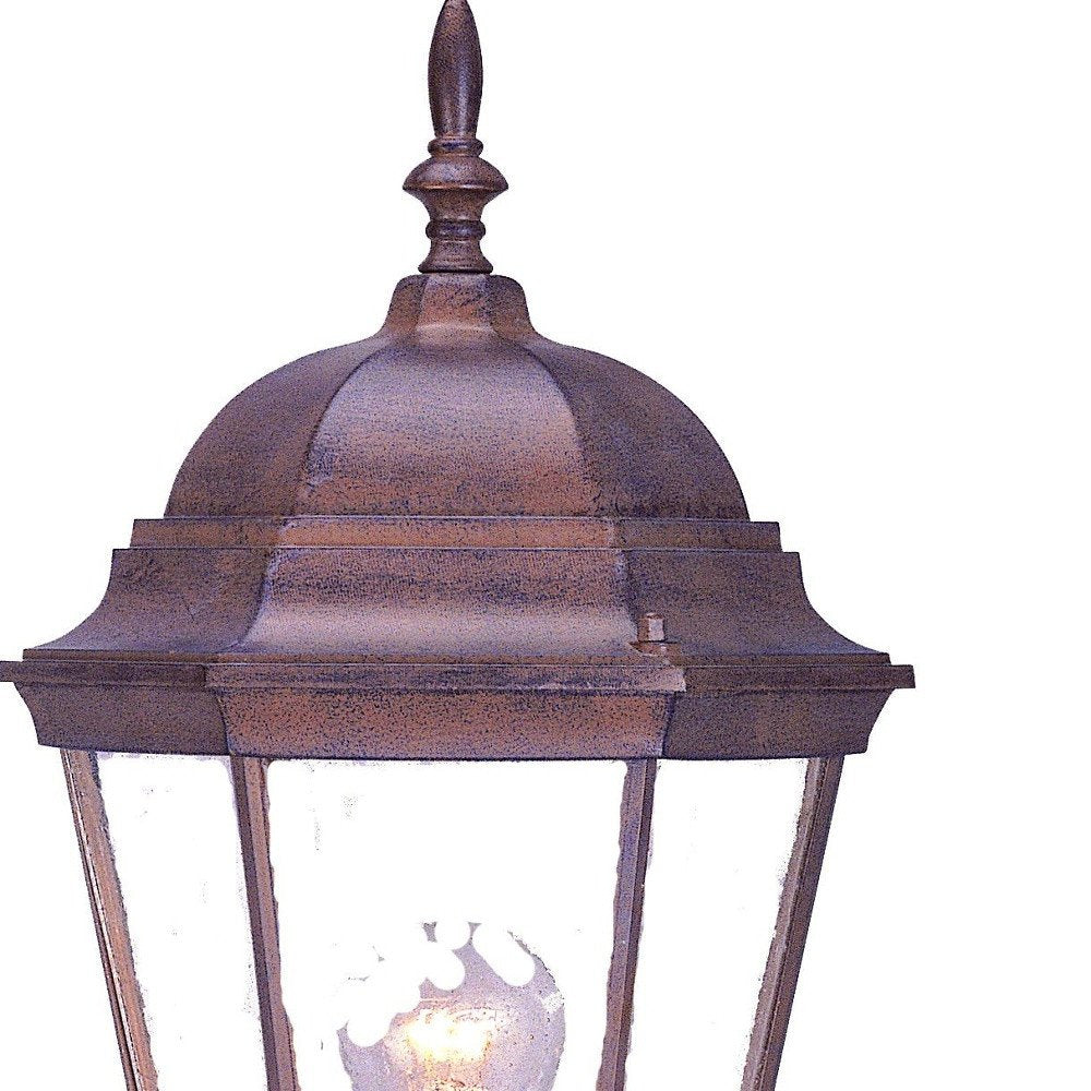 Dark Brown And Clear Beveled Dimmable Outdoor Hanging Light With Dark Brown And Clear Shades