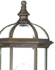 Antique Brown Cylindrical Lantern Wall Light