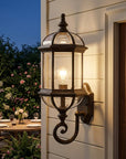 Antique Brown Cylindrical Lantern Wall Light