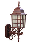Dark Brown Window Pane Lantern Wall Sconce