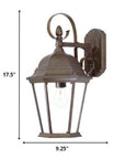 XL Dark Brown Swing Arm Hanging Lantern Wall Light