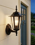 Antique Bronze Glass Lantern Wall Light