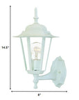 White Glass Lantern Wall Light