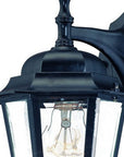Matte Black Glass Hanging Lantern Wall Light