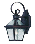 Two Light Antique Bronze Hammered Glass Wall Light