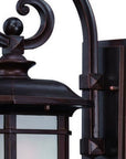Antique Bronze Frosted Linen Glass Lantern Wall Light