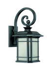 XL Matte Black Frosted Linen Glass Lantern Wall Light