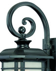XL Matte Black Frosted Linen Glass Lantern Wall Light