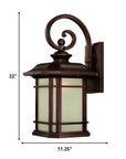 Antiqued Bronze And Clear Frosted Dimmable Outdoor Hanging Light With Antiqued Bronze And Clear Shades