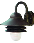 Antique Bronze Three Tier Lamp Shade Outdoor Wall Light