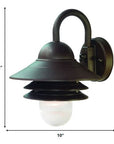 Antique Bronze Three Tier Lamp Shade Outdoor Wall Light
