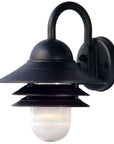Matte Black Three Tier Lamp Shade Outdoor Wall Light