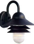 Matte Black Three Tier Lamp Shade Outdoor Wall Light