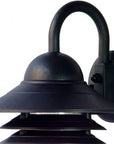 Matte Black Three Tier Lamp Shade Outdoor Wall Light
