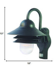 Matte Black Motion Sensor Outdoor Wall Light