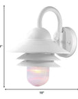 White Three Tier Lamp Shade Outdoor Wall Light