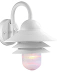 White Three Tier Lamp Shade Outdoor Wall Light
