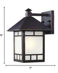Petite Antique Bronze Frosted Glass Lantern Wall Light