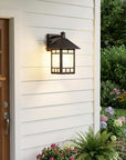 Petite Antique Bronze Frosted Glass Lantern Wall Light